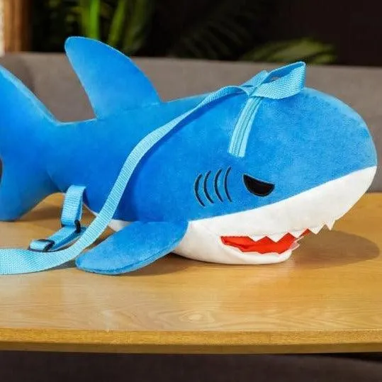 Kawaii Great White Shark Plush Backpack - Kawaii Bag