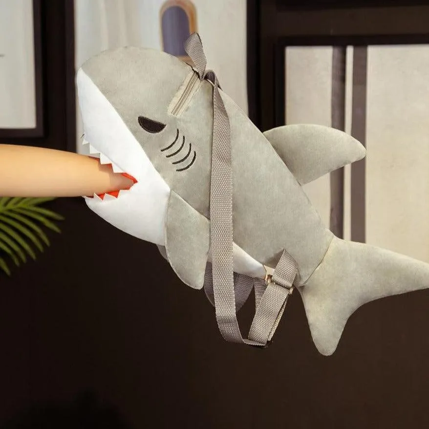 Kawaii Great White Shark Plush Backpack - Kawaii Bag