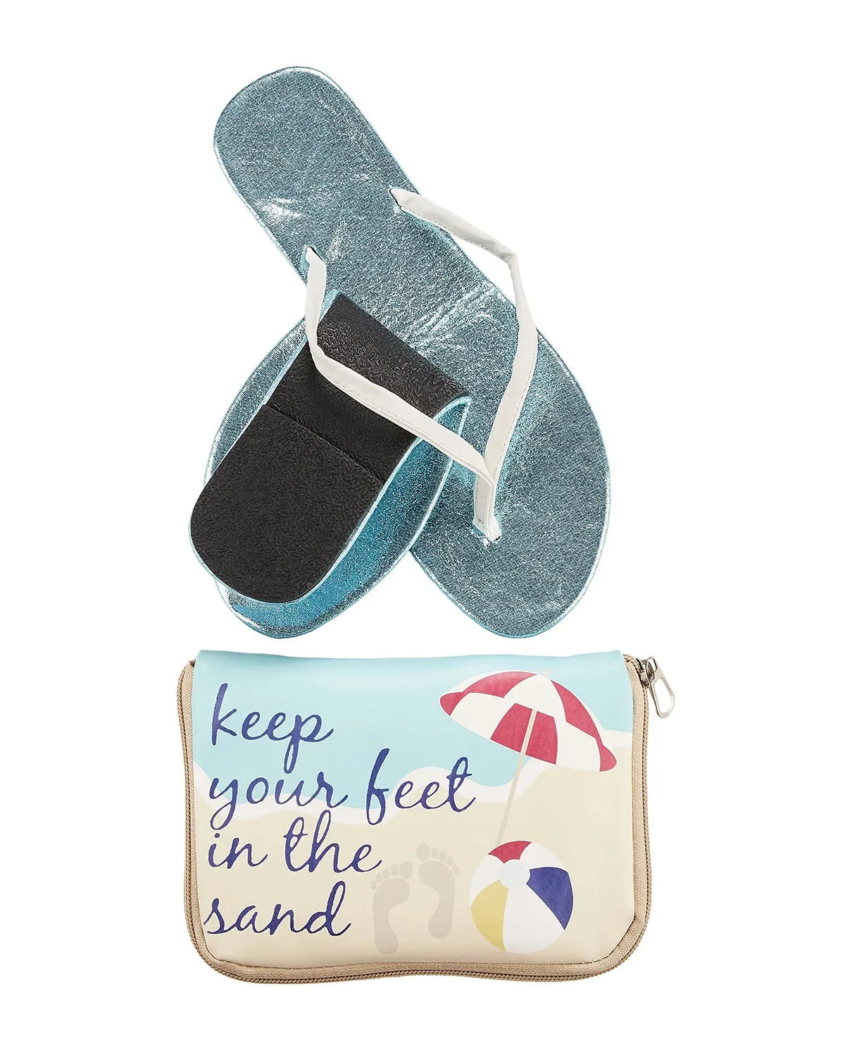 Keep Your Feet in the Sand Foldable Flats Pouch Set