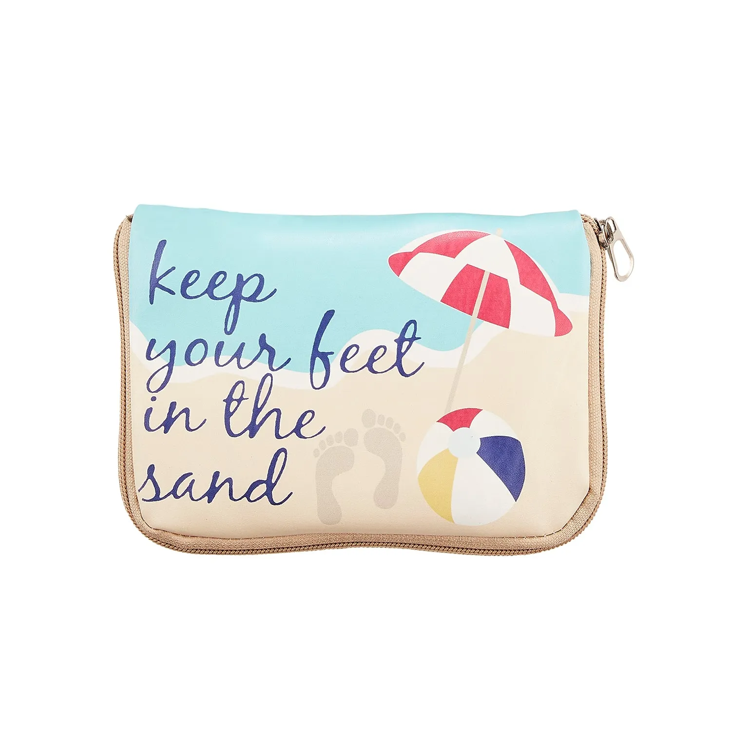 Keep Your Feet in the Sand Foldable Flats Pouch Set