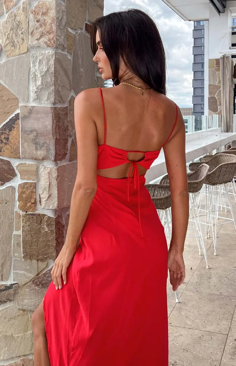 Kirrily Red Midi Dress