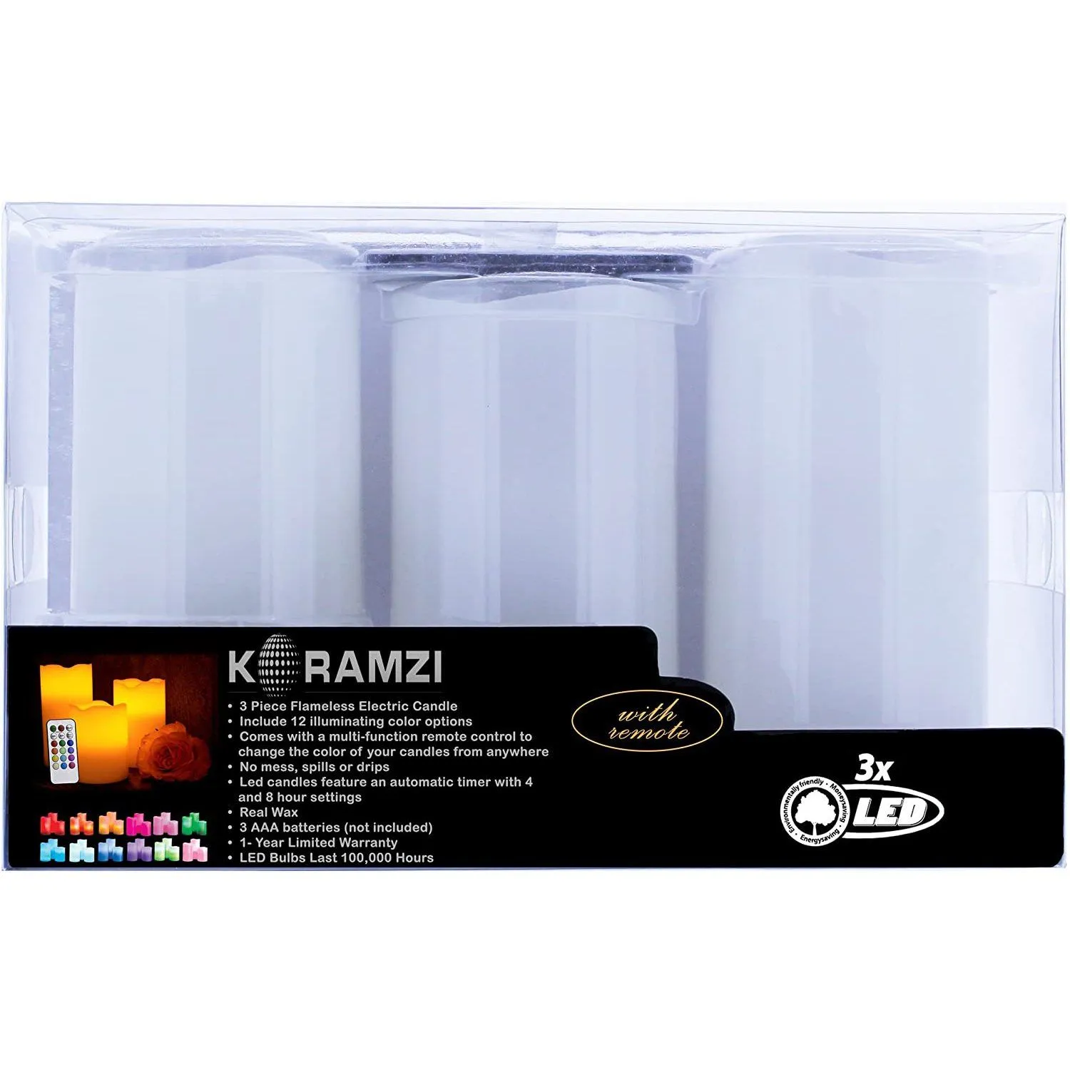 Koramzi 3-Piece Gorgeous Flameless Candles