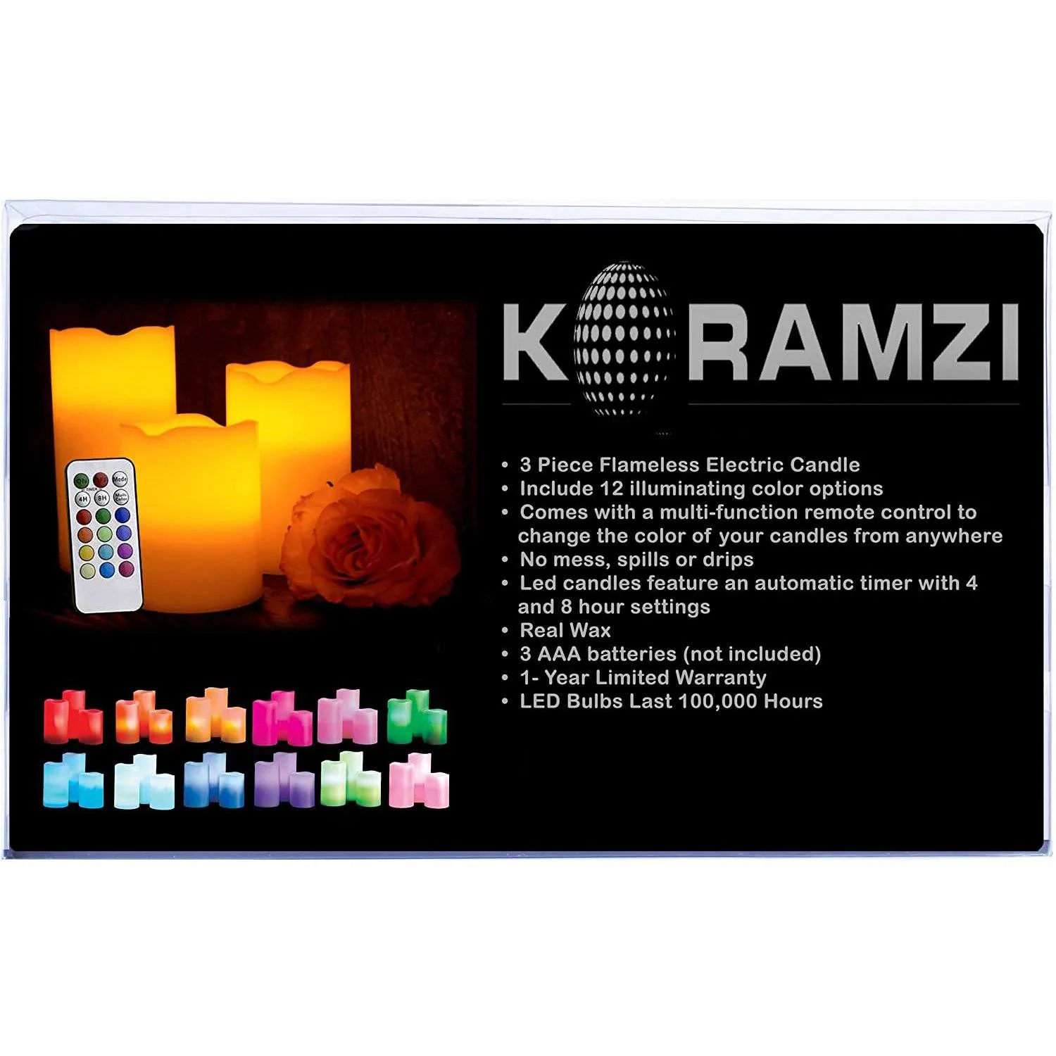 Koramzi 3-Piece Gorgeous Flameless Candles