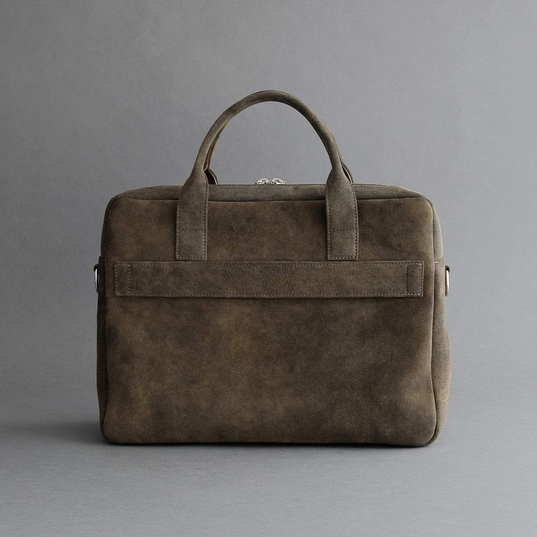 Laptop Carrying Bag Made From Walnut Goatskin Suede