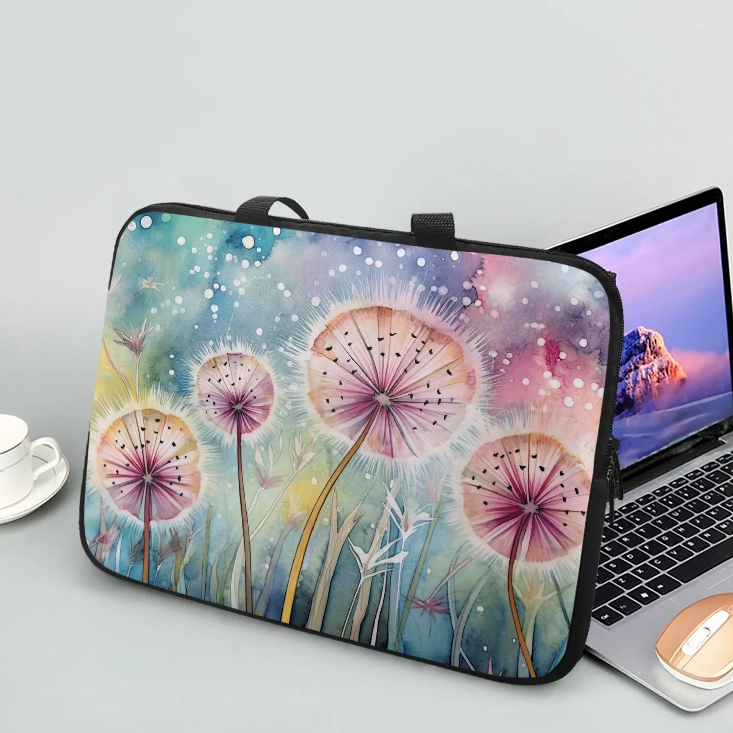 Laptop Sleeve with handles - Dandelions