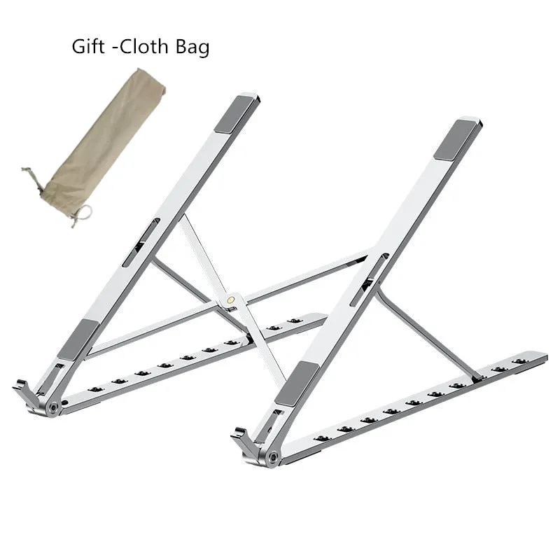 Laptop Stand Rack X Style Adjustable Foldable Aluminum Alloy Office Desktop Notebook Holder Desk