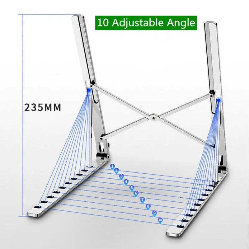 Laptop Stand Rack X Style Adjustable Foldable Aluminum Alloy Office Desktop Notebook Holder Desk