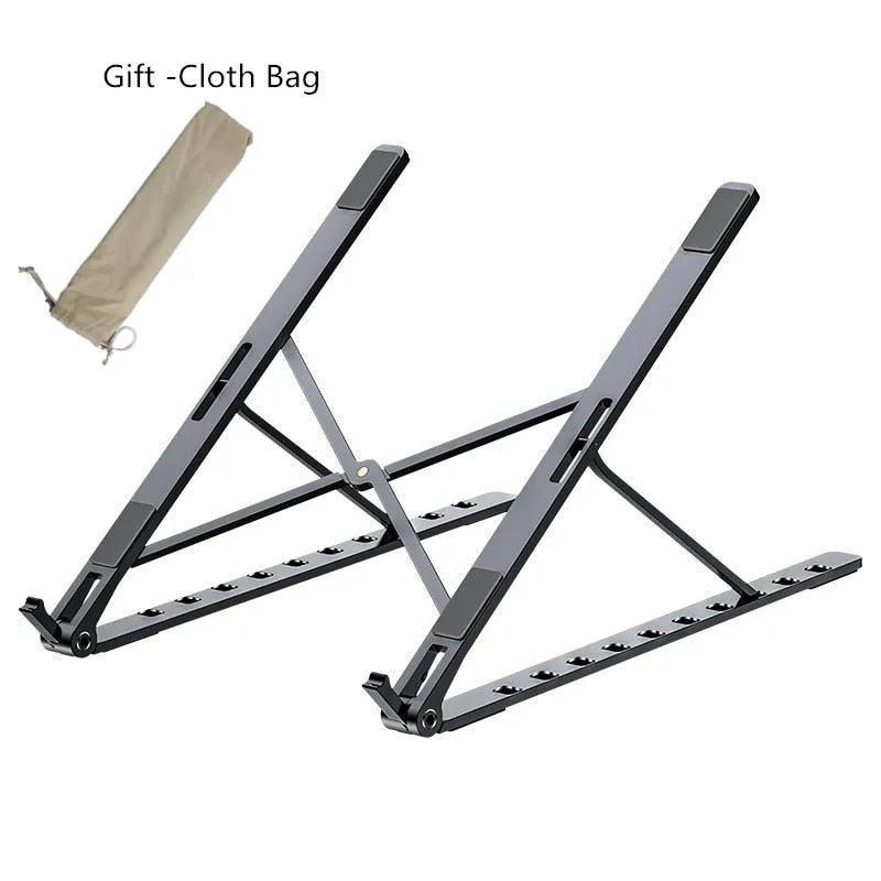 Laptop Stand Rack X Style Adjustable Foldable Aluminum Alloy Office Desktop Notebook Holder Desk