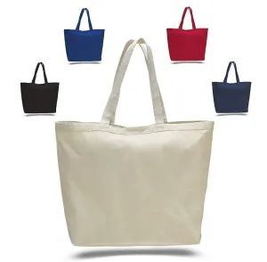 Large Heavy Canvas Tote Bags with Hook and Loop Closure