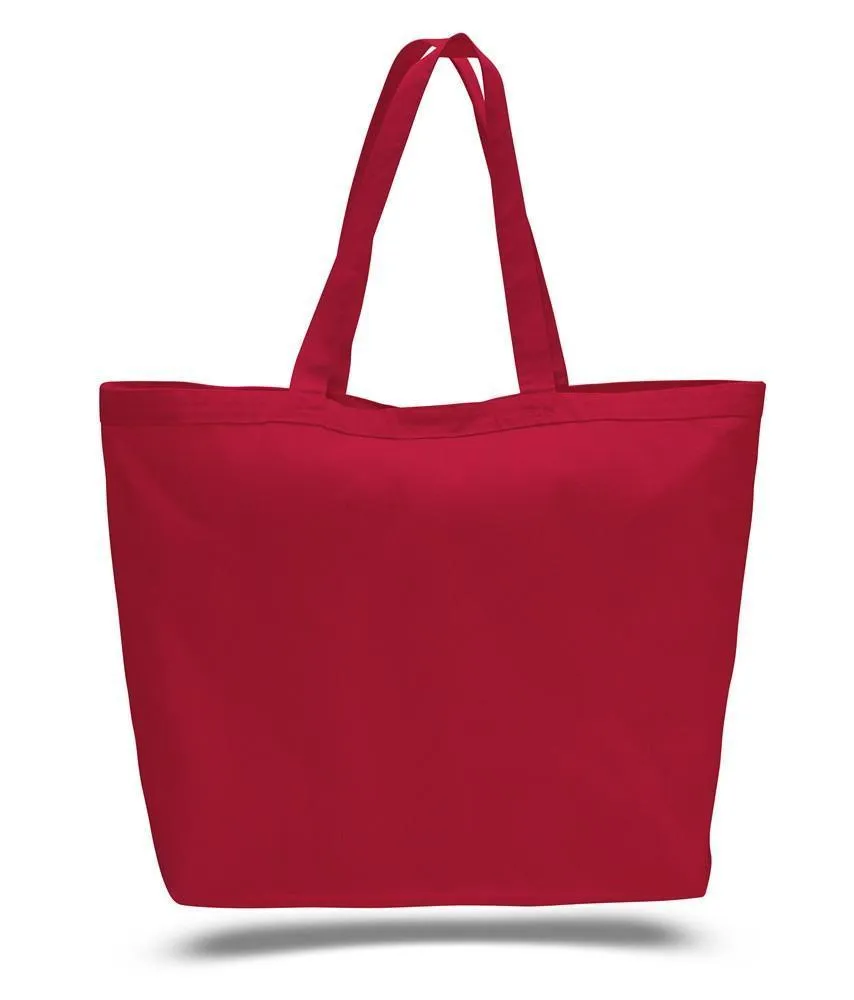 Large Heavy Canvas Tote Bags with Hook and Loop Closure