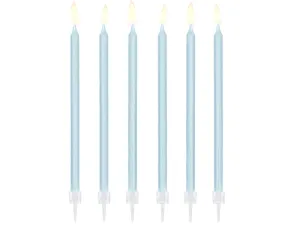 Light Blue Tall Birthday Candles x 12