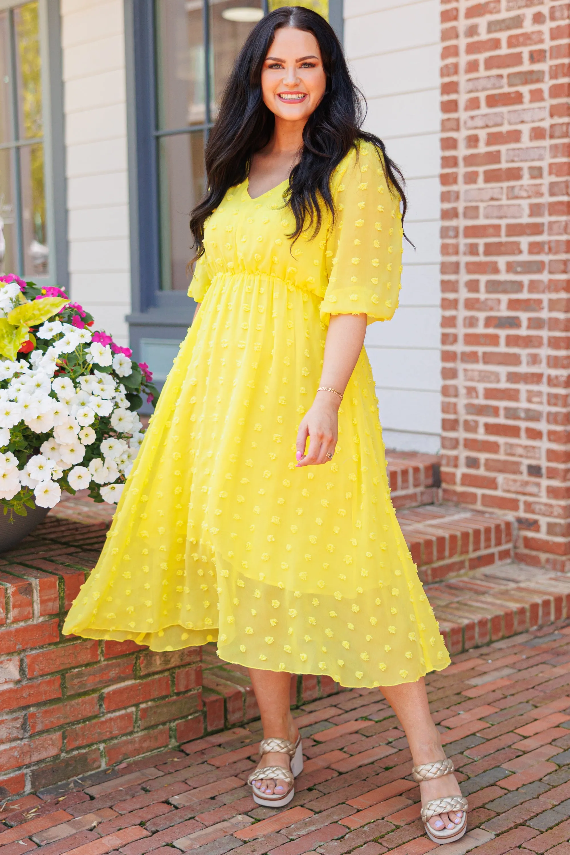 Looking Chic Dress, Yellow