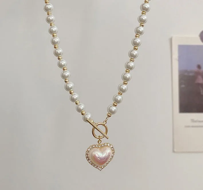 Luxury Pearl Love Heart Necklace