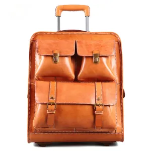 Luxury Vintage Leather Pilot Trolley Case 22" T002