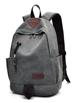 Men Rugged Canvas Backpacks Large Travel Laptop Backbag