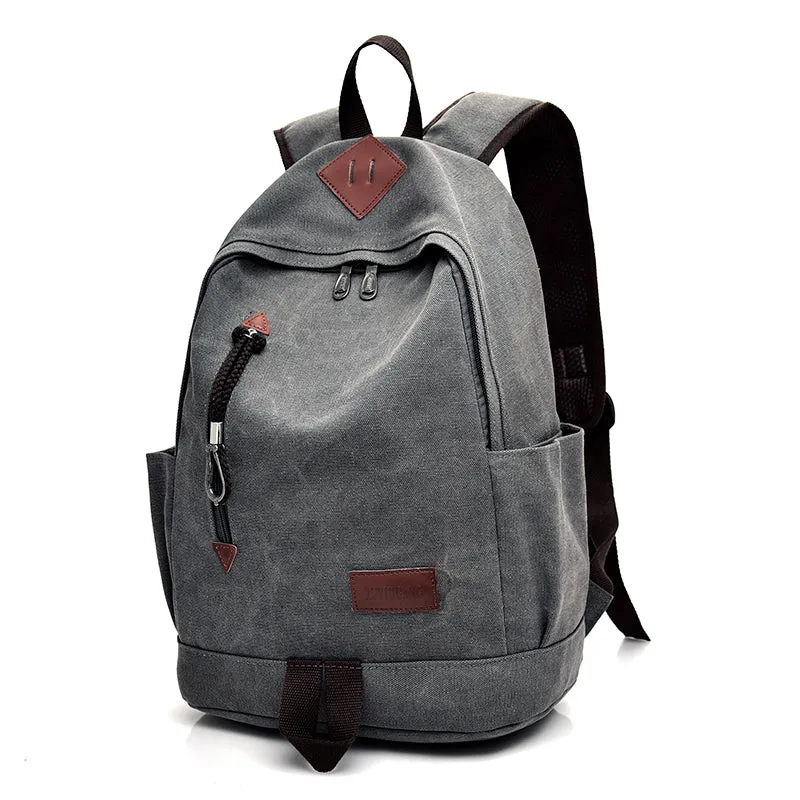 Men Rugged Canvas Backpacks Large Travel Laptop Backbag