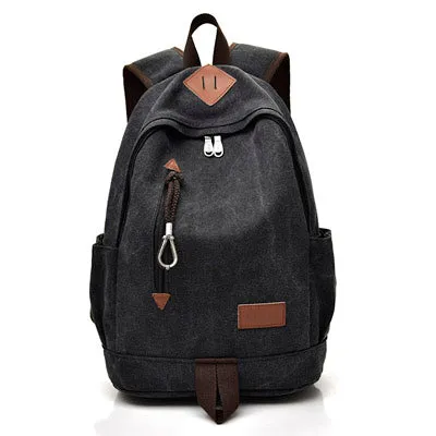 Men Rugged Canvas Backpacks Large Travel Laptop Backbag