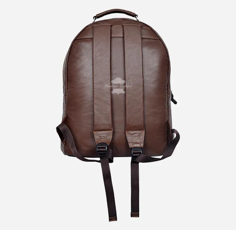 Men's Leather Backpack Classic Leather Laptop Bag Backpack