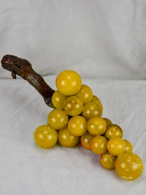 Mid-century alabaster sculpture of oversize grapes on a stem