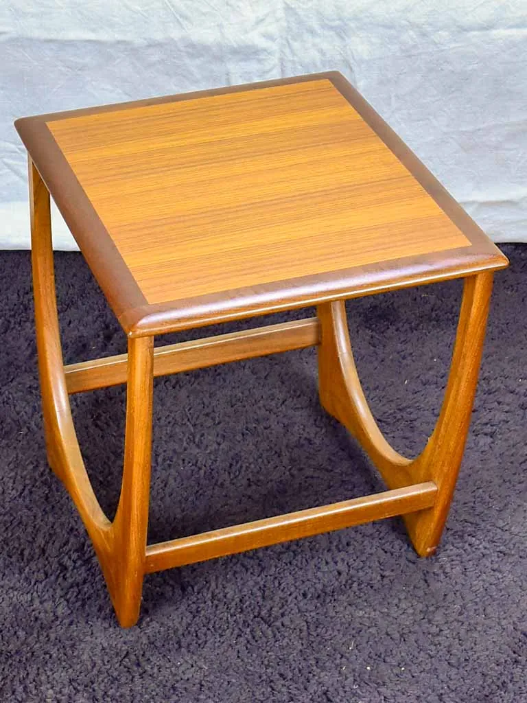 Mid century Scandinavian side table with two nested tables - solid teak