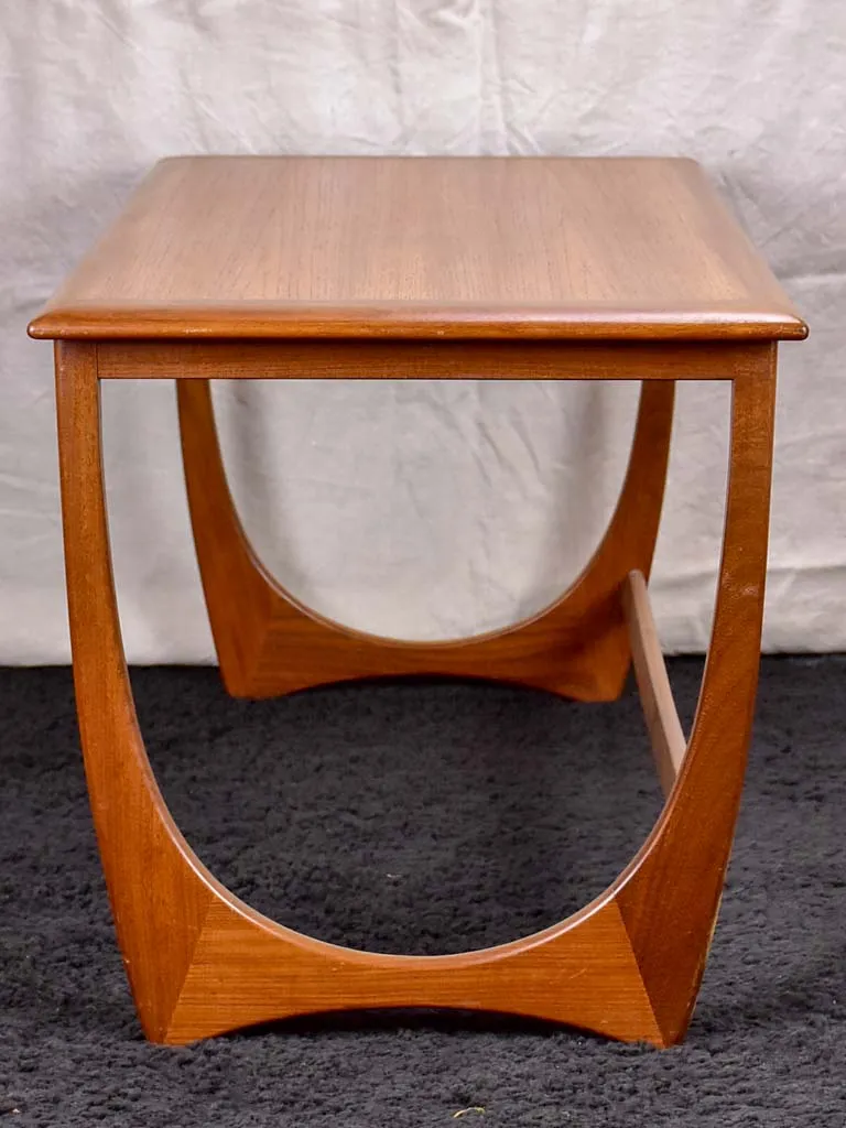 Mid century Scandinavian side table with two nested tables - solid teak