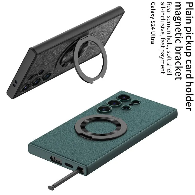 Military Drop Shockproof Slim Protection Phone Case with Magnetic Invisible Stand For Samsung Galaxy S24