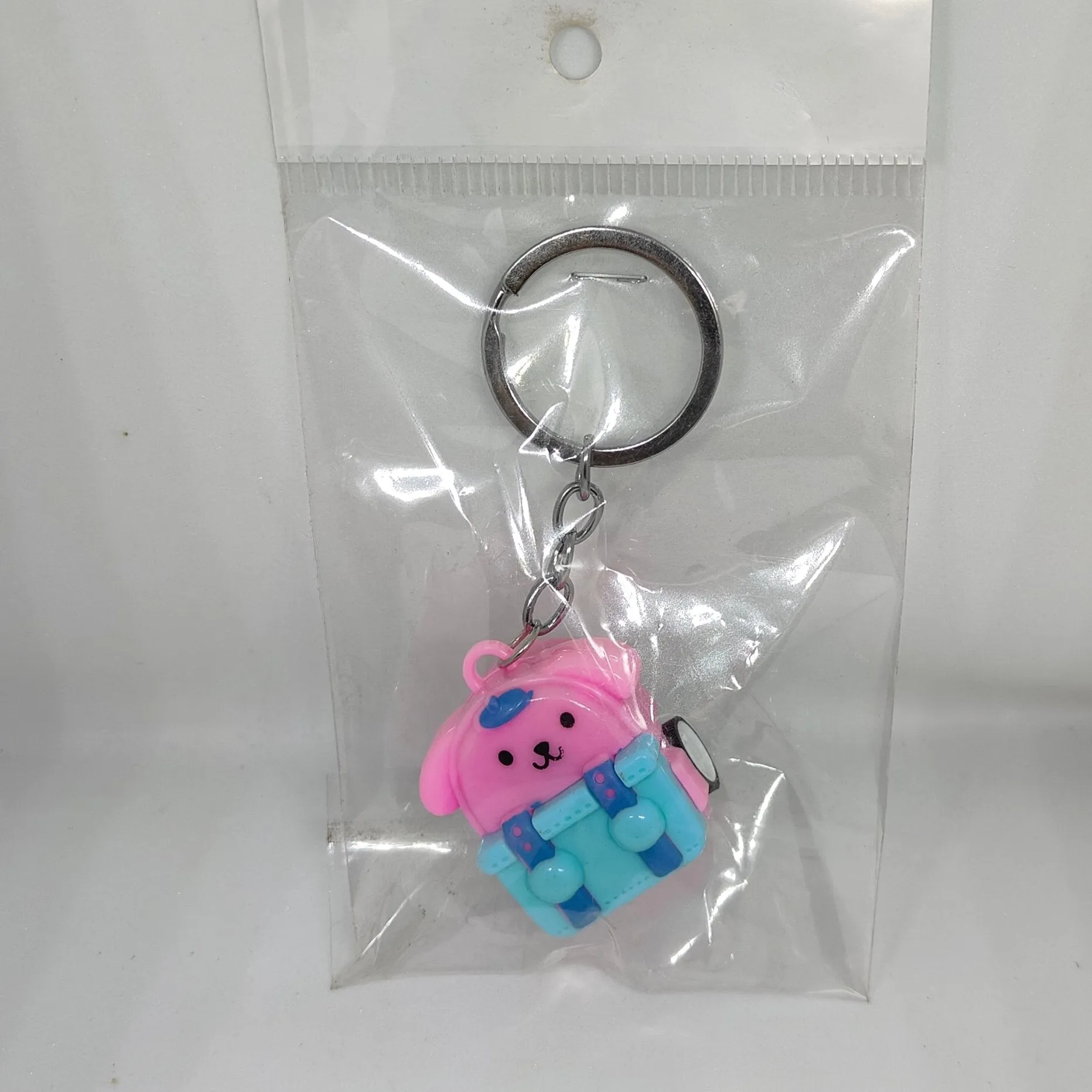 Mini Backpack-Shaped Keychain with Wheels