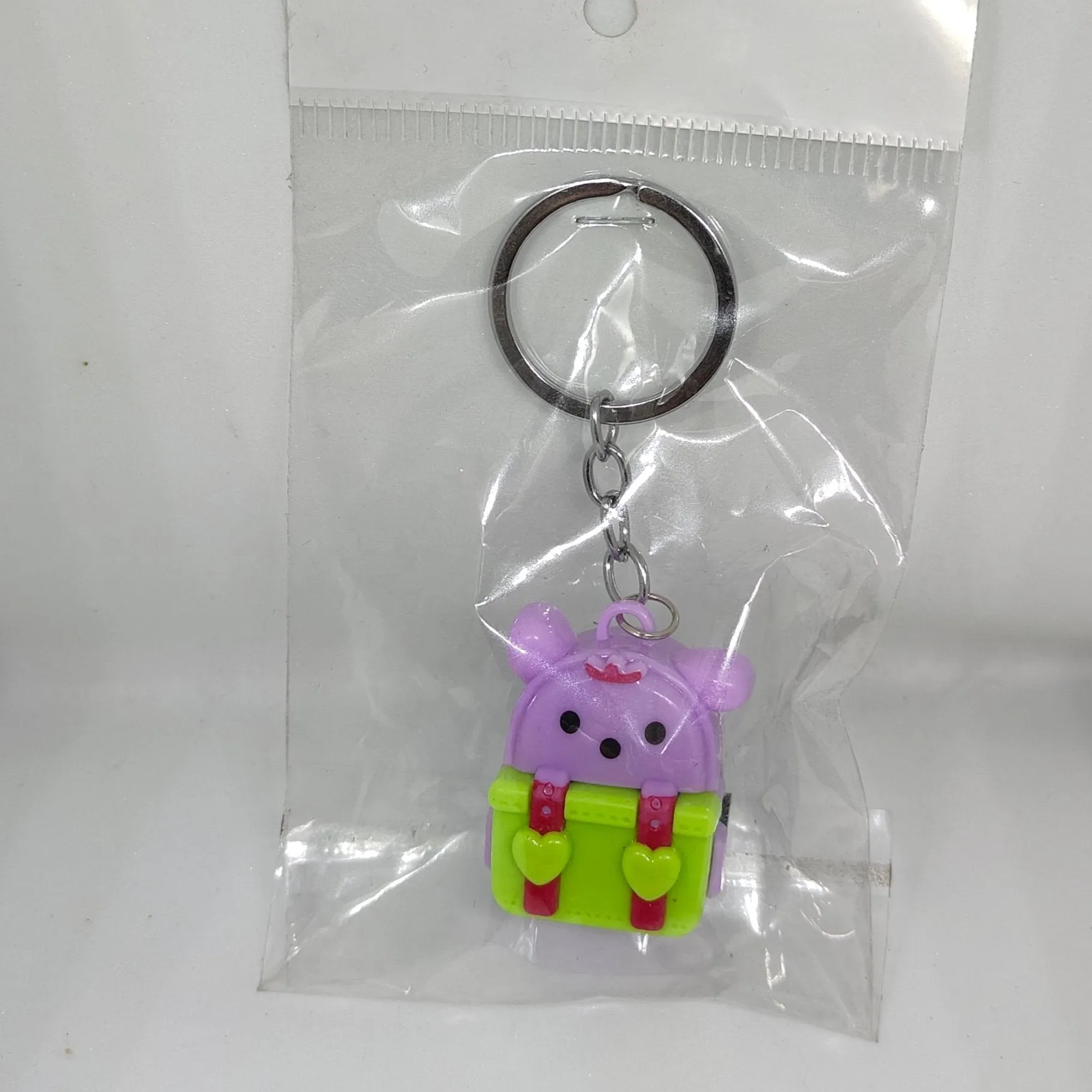 Mini Backpack-Shaped Keychain with Wheels