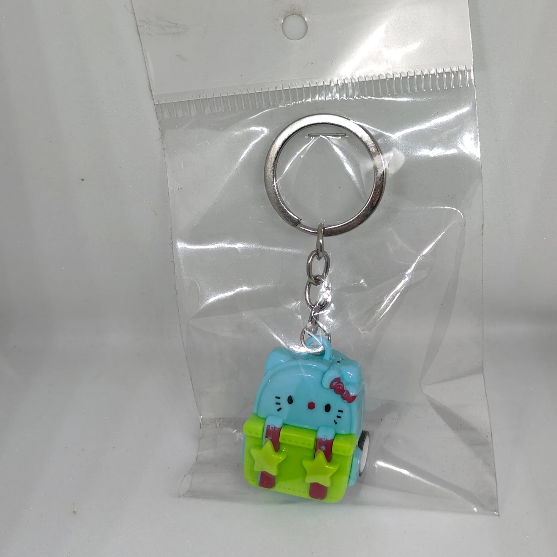 Mini Backpack-Shaped Keychain with Wheels