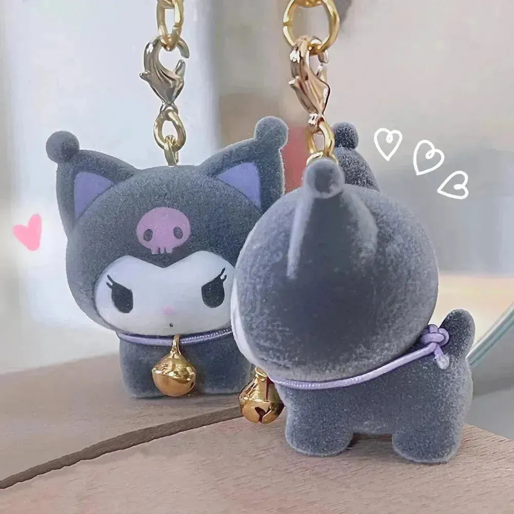 Mini Kuromi Fur Keychain