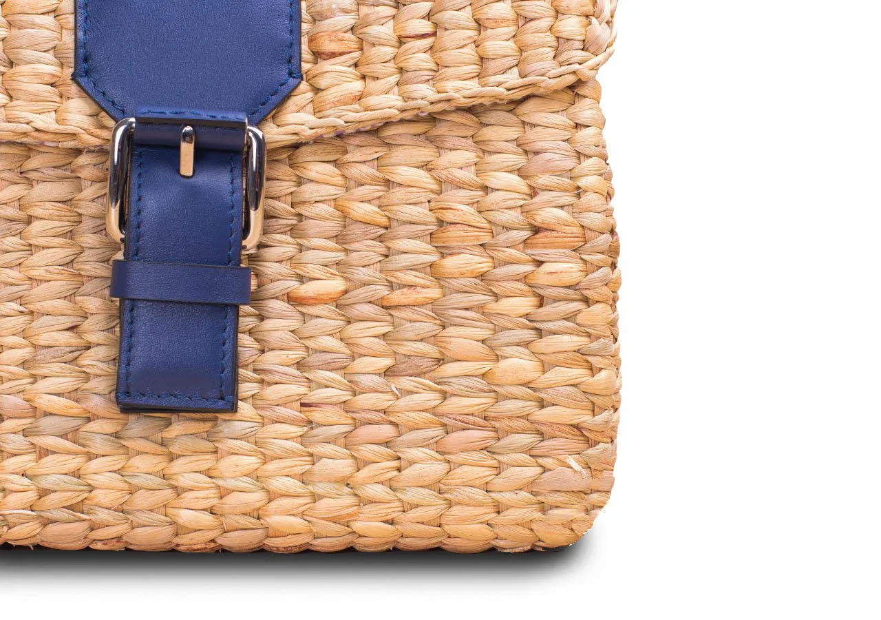 MINI VIPHA WICKER BAG (Navy)