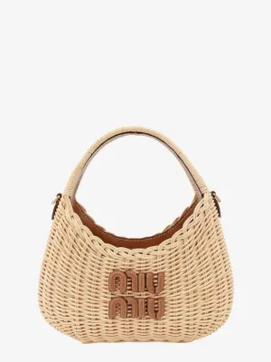 Mini Wander Wicker Shoulder Bag Beige