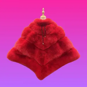 Miss Delta Fierce  - Fox Fur Large Poncho