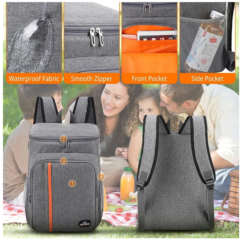 Multifunctional 20L Insulated Soft Cooler Backpack -Wb-58