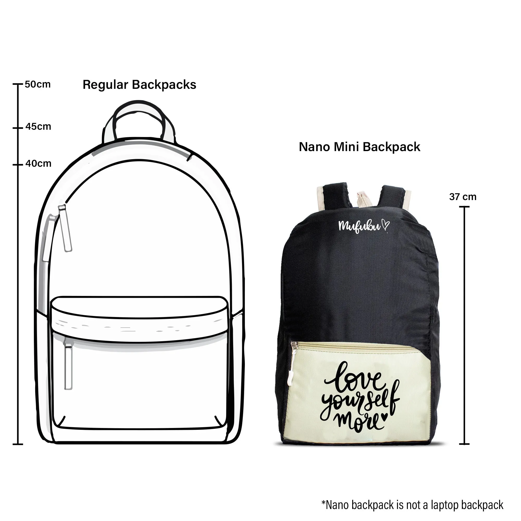 Nano Backpack 15 Ltr Positive Vibes Only Black   Pistachio