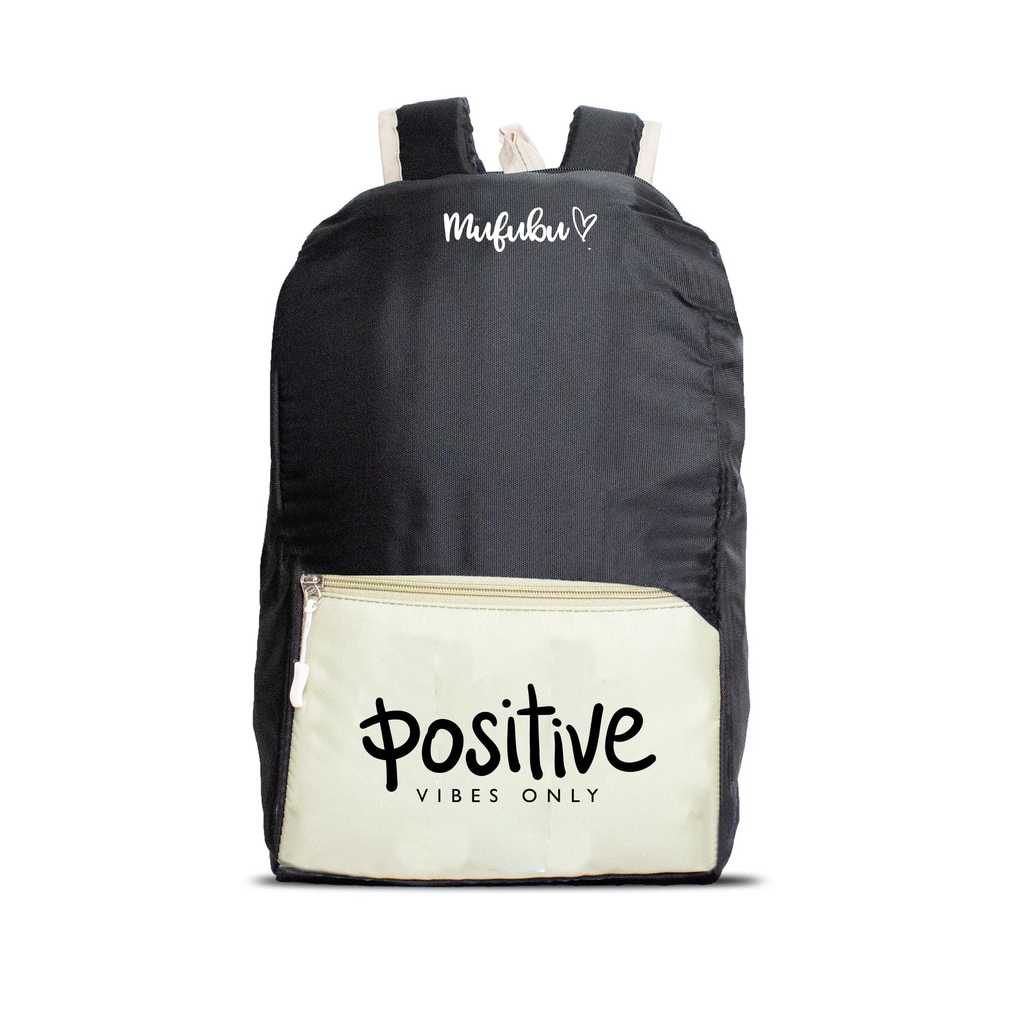 Nano Backpack 15 Ltr Positive Vibes Only Black   Pistachio