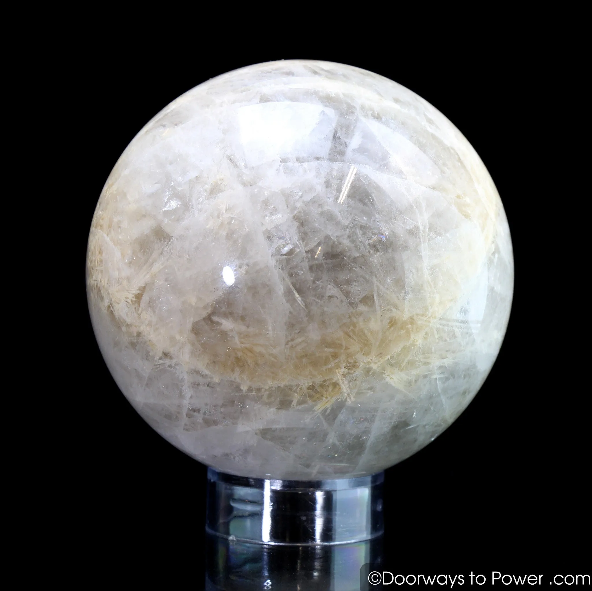 Natrolite Polished Gemstone Sphere  Gorgeous 'Collectors Quality'