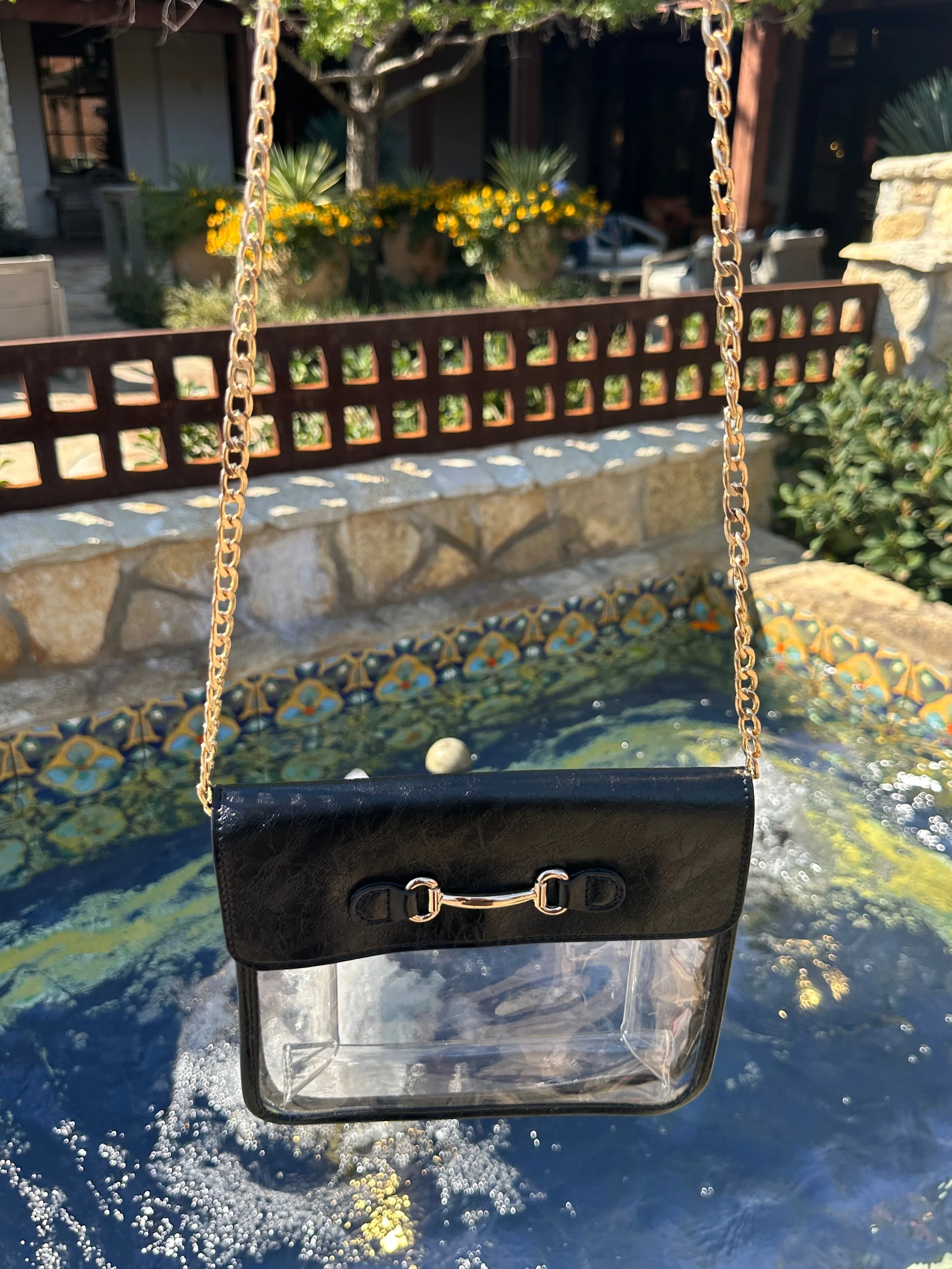 NEW!! Bag Check Clear Crossbody in Black