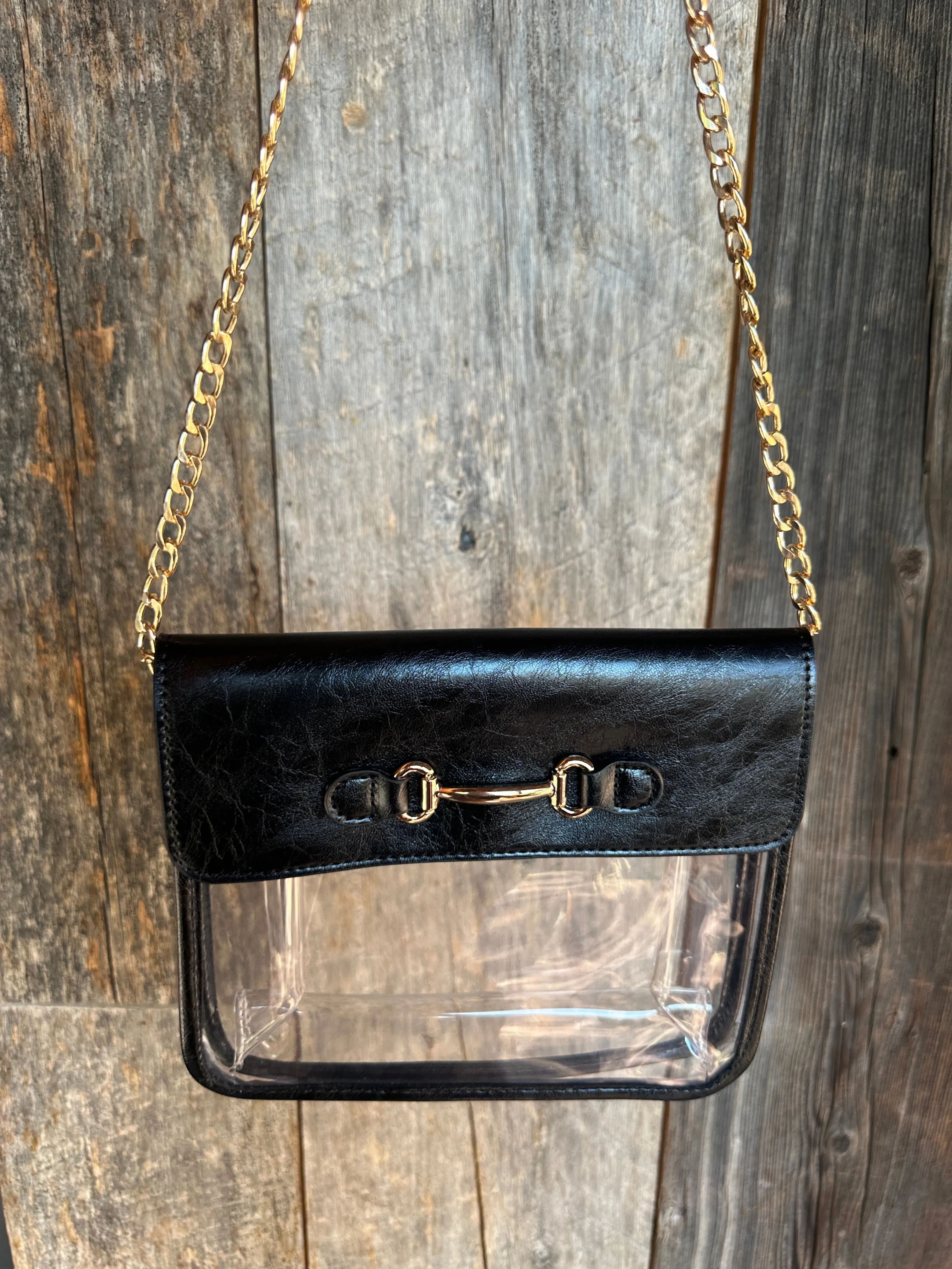 NEW!! Bag Check Clear Crossbody in Black