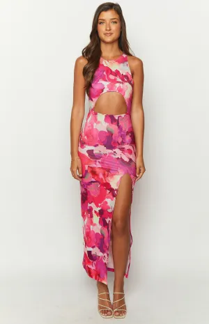 New News Pink Print Maxi Dress