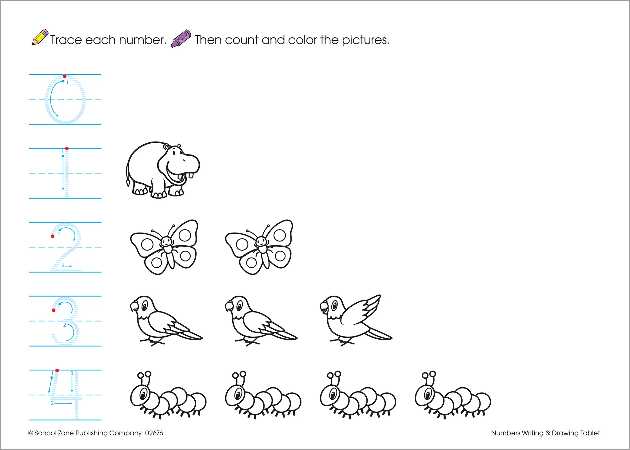 Numbers Writing & Drawing Tablet Workbook