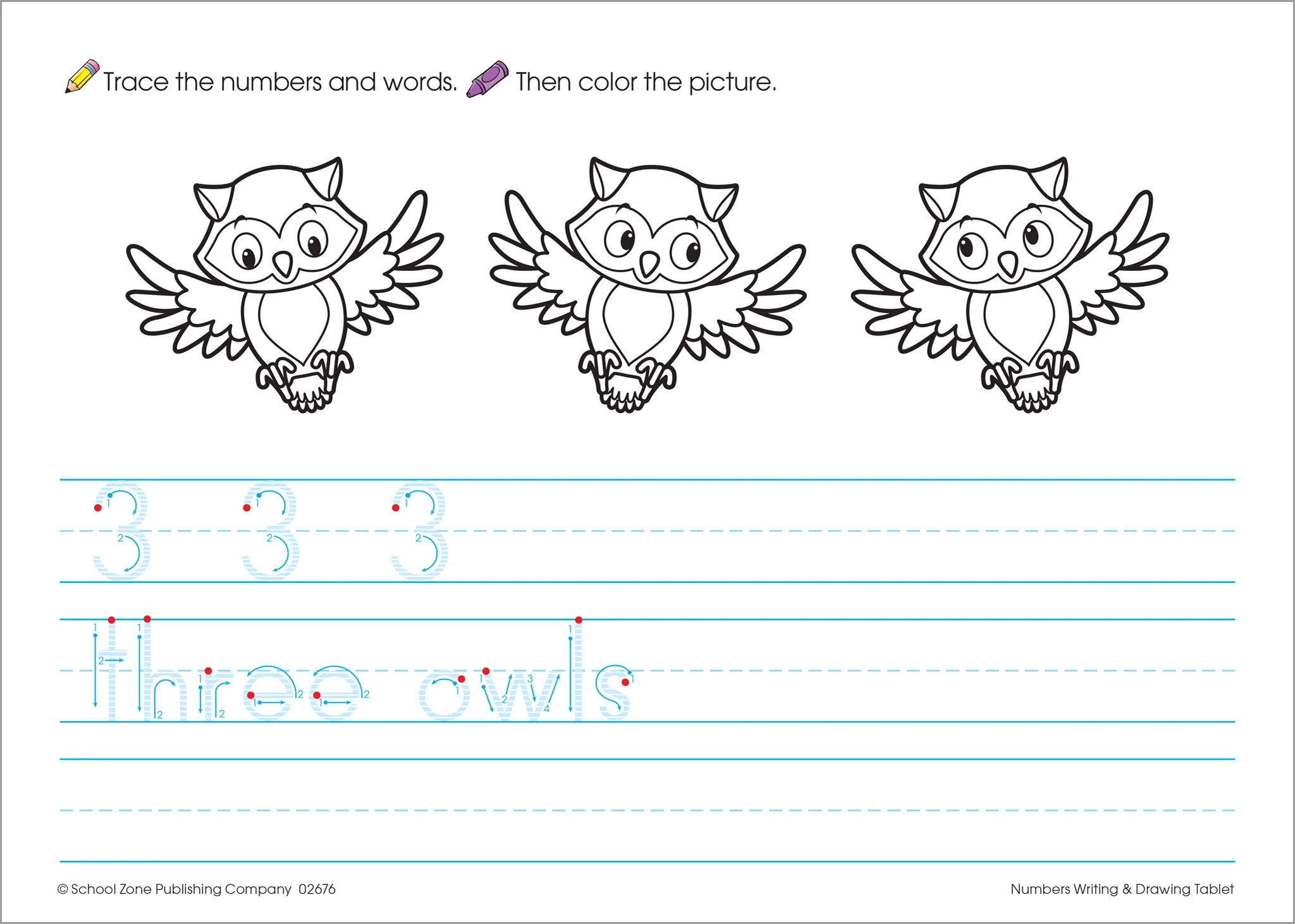 Numbers Writing & Drawing Tablet Workbook