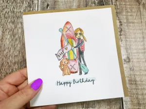 Paddle boarding Card - Personalised