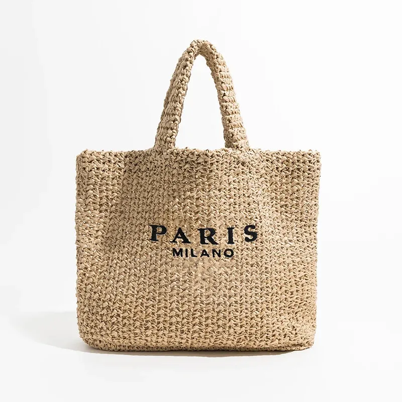 Paris Fashion Large Straw Tote