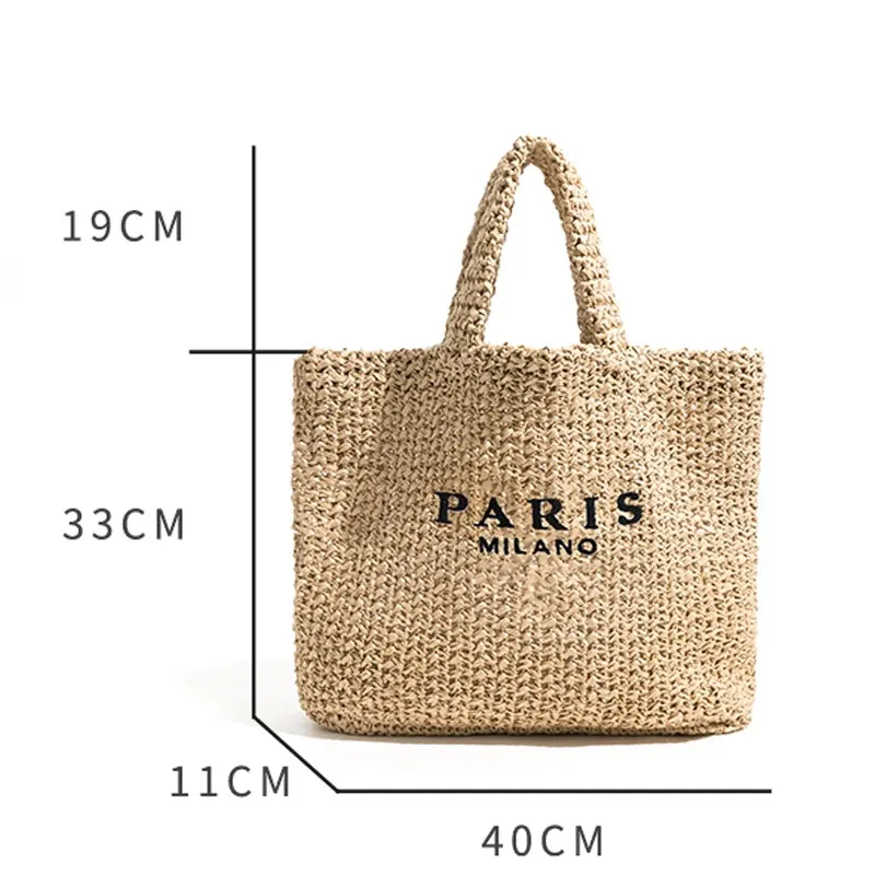 Paris Fashion Large Straw Tote