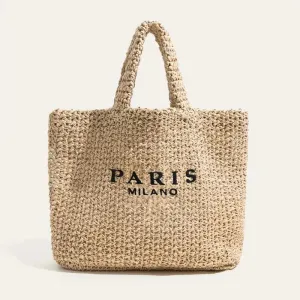 Paris Fashion Large Straw Tote