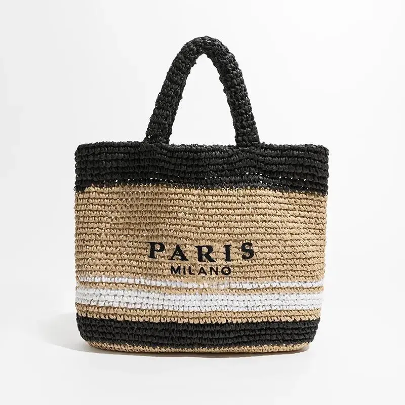 Paris Fashion Large Straw Tote