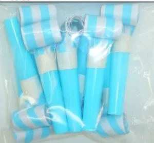 Pastel Blue Chevron And Stripes Blowouts 10pk