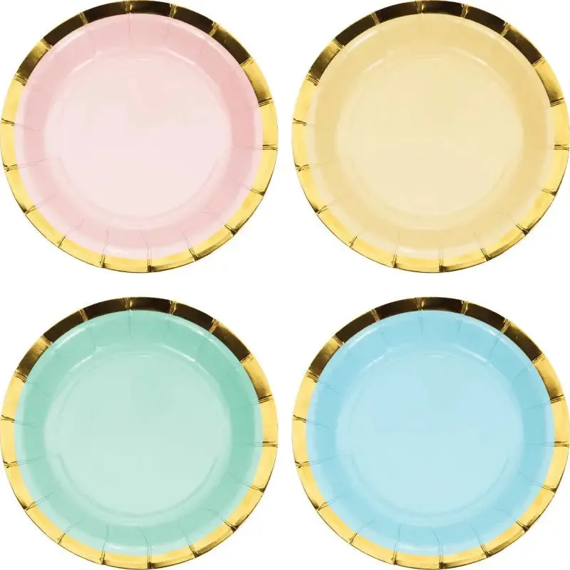 Pastel Celebrations Plates - Lunch 8 Pkt