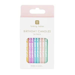 Pastel Happy Birthday Printed Candles